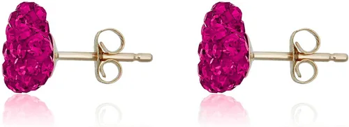 Miniatura 18 de AVORA Aretes de oro amarillo de 10 quilates de 0.315 in con cristales Swarovski