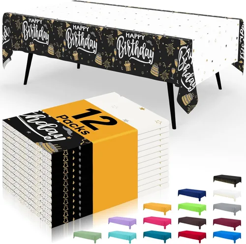 Miniatura 92 de Smiry - Juego de 6 manteles desechables, 54 x 78 pulgadas, manteles impermeables rectangulares para fiestas, cubierta de mesa de plástico