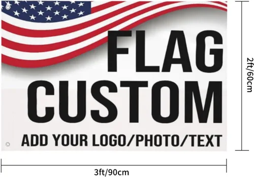 Miniatura 4 de Bandera personalizada de 2 x 3 pies de doble cara para exteriores, personaliza imprime tu propio texto/foto/Logo, banderas personalizadas