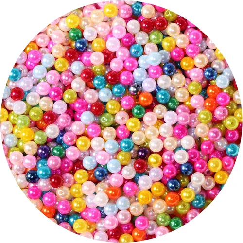 Miniatura 23 de 1970 piezas Cuentas de Perla para Hacer Joyas, 6 Tamaños con Agujero para Pulseras, Collares, Aretes, Kit de Manualidades DIY, Regalos para Mujeres