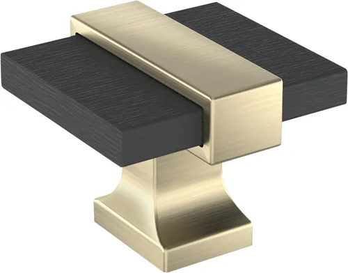 Miniatura 15 de Amerock Perilla de gabinete Oro cepillado/níquel satinado 35 mm de longitud Overton 1 paquete Perilla para cajón Herrajes para gabinete