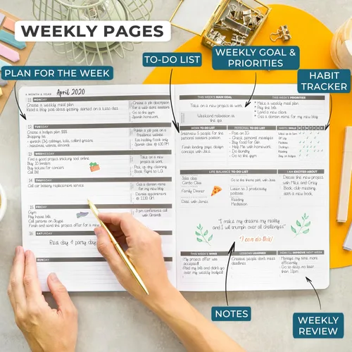 Miniatura 3 de Clever Fox Agenda profesional semanal y mensual para aumentar la productividad, planificar y lograr tus metas, organizador, diario de gratitud, 1