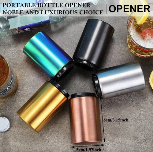 Miniatura 3 de AKOAK 1 paquete de abridor de botellas de cerveza y vino de acero inoxidable creativo para el hogar, abridor de tapas conveniente, fácil de abrir