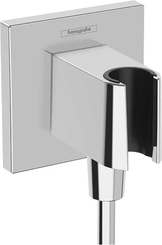 Miniatura 5 de hansgrohe 26889341 - Toma de pared de ducha de mano con conexión de rosca de 1/2 pulgada en cromo negro cepillado, 26889341