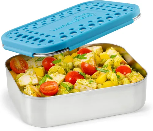 Miniatura 18 de LunchBots Medium Uno - Recipiente para sándwiches de acero inoxidable, diseño abierto para envolturas, ensaladas o comidas pequeñas, ecológico, apto