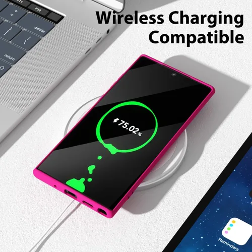 Miniatura 7 de oakxco Funda protectora mate para Samsung Galaxy Note 10 Plus de silicona líquida, color sólido brillante fluorescente, bonita funda protectora Rosa