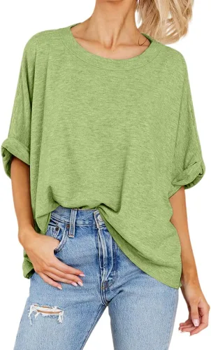 Miniatura 2 de Camiseta de gran tamaño para mujer, de verano, casual, de manga corta, holgada