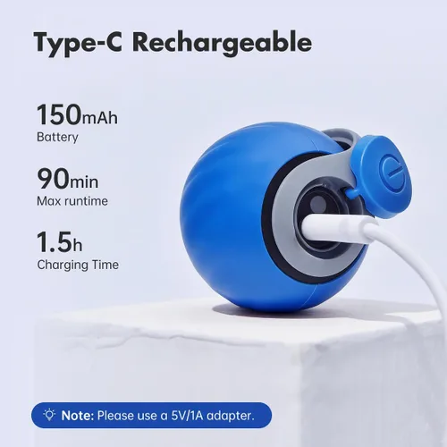 Miniatura 6 de Petgravity Speedy Sprint - Pelota de juguete para gatos, juguetes interactivos mejorados para gatos de interior, 2 velocidades, pelota móvil Azul