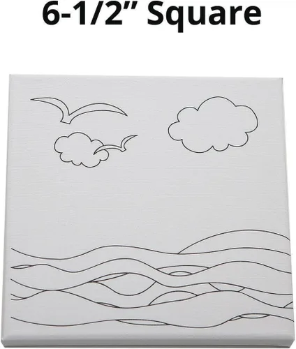 Miniatura 3 de S & S Worldwide Paint-Your-Own - Juego de lienzos de diseño I, 2 de cada uno de 6 diseños preimpresos, ideal para niños y adultos, listo