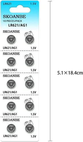Miniatura 2 de SKOANBE Batería de reloj LR621 AG1 SR621SW 364 LR60 164 1.5V 10PCS