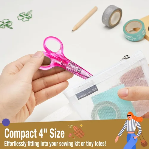 Miniatura 7 de Beaditive Juego de tijeras para detalles de alta precisión (2 piezas) puntas afiladas y finas, corte de papel, álbumes de recortes, costura, Gelatina