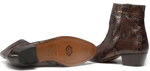 Miniatura 7 de Club Cubano EMMANUEL - Botas de cuero para hombre con tacón cubano Coñac