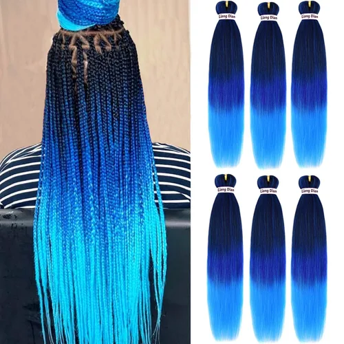 Miniatura 32 de Liang Dian Cabello para hacer trenzas, Cabello estirado para hacer trenzas, 12 pulgadas, 8 paquetes, color ombre púrpura, para sellar en agua
