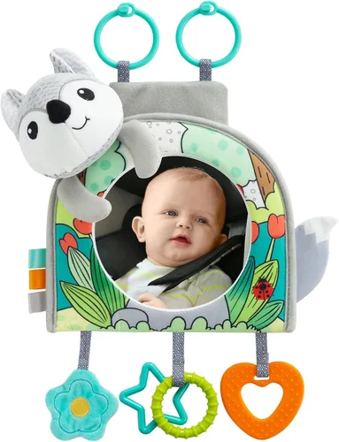 Miniatura 8 de Lynncare Juguete para Asiento de Automóvil, Espejo Juguete para Bebé Orientado Hacia Atrás, Centro de Actividades de Viaje para Bebé con Juguetes