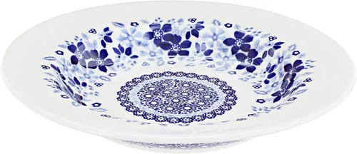 Miniatura 5 de Cerámica polaca de rosa azul – Plato de sopa azul violeta – 9.25 pulgadas de diámetro – Gran cuenco para sopas, ensaladas y pastas