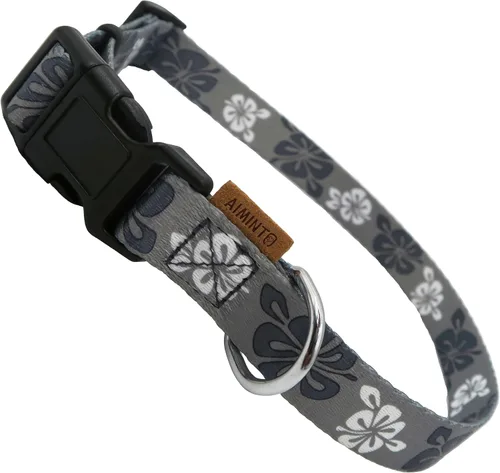Miniatura 11 de Collar de perro, bonito patrón floral, collar suave y ajustable con hebilla de liberación rápida (S (cuello 11-18 pulgadas, ancho 5/8 pulgadas)