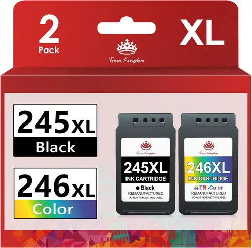 Toner Kingdom Cartucho de tinta compatible 245XL 246XL de repuesto para Canon PG-245XL CL-246XL 243XL 244XL para PIXMA MX492 MX490 MG2522 MG2922