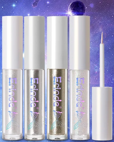 Miniatura 8 de Erinde Delineador de ojos con purpurina líquida, delineador de sombra de ojos con purpurina metálica, delineador de ojos de color de alto pigmento