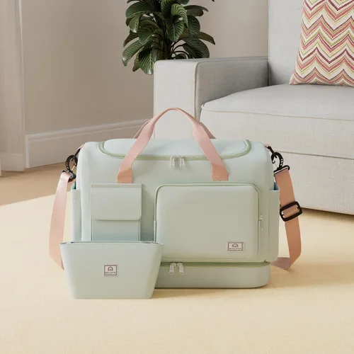 Miniatura 237 de Pequeña bolsa de gimnasio para mujer, bolsa de viaje con compartimento para zapatos