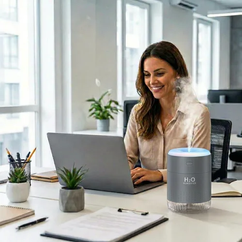 Miniatura 5 de SZO Mini humidificador portátil, humidificador personal de niebla fría USB de 16.9 fl oz para dormitorio, oficina, escritorio de viaje, silencioso