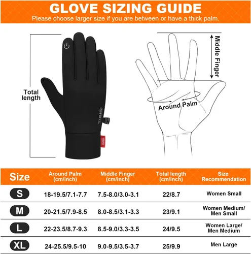 Miniatura 6 de Tmani Guantes de invierno para mujeres y hombres guantes térmicos para correr con forro fino para pantalla táctil guantes ligeros para caminar