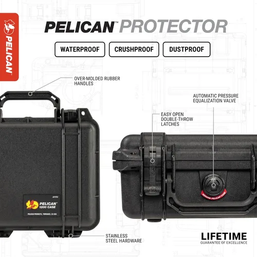 Miniatura 3 de Estuche con espuma (negro) Pelican 1200