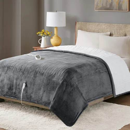 Miniatura 12 de Manta eléctrica Sherpa suave de doble control, tamaño King, mantas calefactoras Lavable 1-10 horas de apagado automático doble zona, 6 ajustes