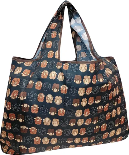 Miniatura 11 de allydrew - Bolsas grandes plegables de nailon reutilizables para comestibles, Conchas marinas Seashells
