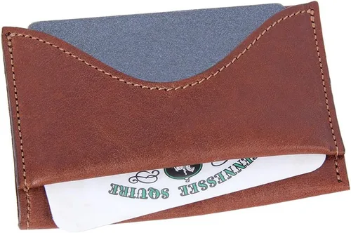 Miniatura 4 de Col. Littleton Cartera de piel de grano completo No.33 con bolsillo frontal para tarjetas, fabricada en Estados Unidos, Marrón, Vintage