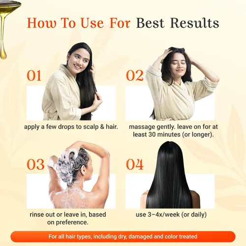 Miniatura 7 de EVERLEAF Mezcla de aceite de batana para el crecimiento del cabello con ricino y alholva Aumenta el crecimiento, fortalece el cabello fino