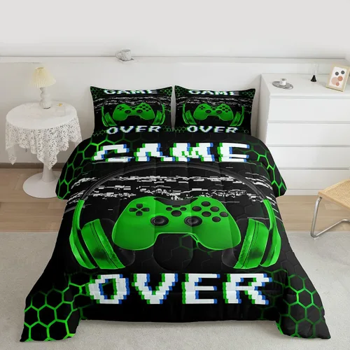 Miniatura 12 de Juego de edredón de videojuegos para niños y adolescentes, juego de ropa de cama para todas las estaciones, juego de ropa de cama