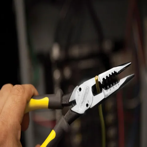 Miniatura 9 de Klein Tools J206-8C Alicates de punta larga multiuso con resorte, fabricados en Estados Unidos, acero forjado con mangos Journeyman de material dual
