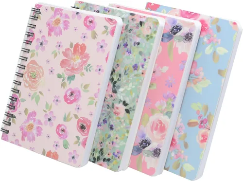 Miniatura 12 de YIHUANYIFA 4pcs A6 Spiral Notebooks 8mm Ruled 5.7 x 4.1 inch Hardcover 160 Pages Journals for Work Students Study and Notes (4, Dark color)