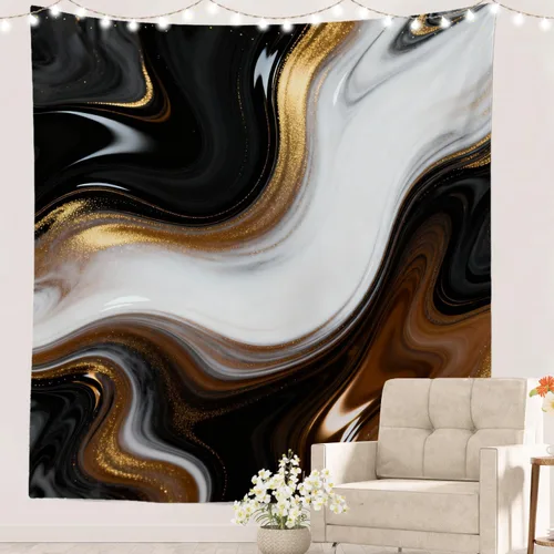 Miniatura 16 de Batmerry Abstract Repeat Polyester Tapestry, Tiled Directional Lightweight Wall Hanging High-Definition Print Backdrop For Dorm Room Bedroom Living