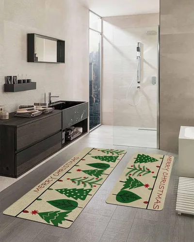 Miniatura 2 de Tapete de baño de Navidad para bañera, antideslizante, de secado rápido y absorbente, con tierra de diatomeas, para fregadero de cocina, lavable