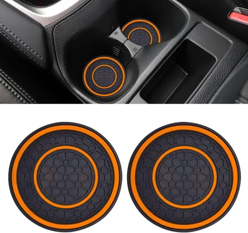 Miniatura 8 de 2 PCS Posavasos para Portavasos de Automóvil, 2.75 Pulgadas Alfombrillas Antideslizantes Antipolvo para Portavasos de Auto, Posavasos de Inserción