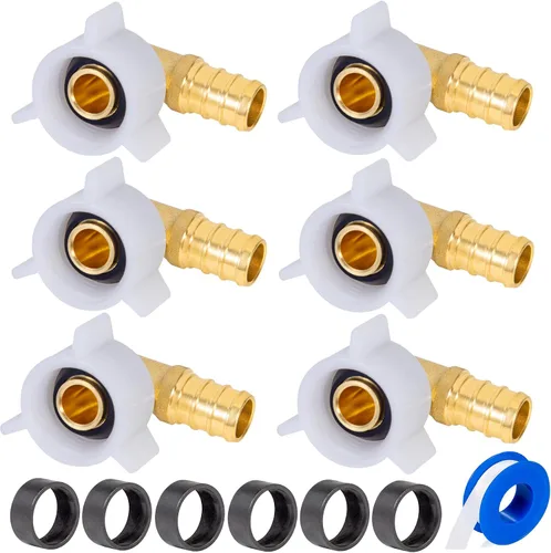 Miniatura 11 de PEX - Codo giratorio roscado hembra de 1/2 x 1/2 pulgada NPT NPSM, accesorios Pex de 1/2 pulgada 90 grados, adaptador hembra giratorio de 1/2