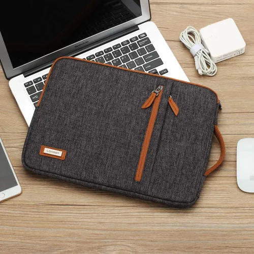 Miniatura 2 de LONMEN Funda para portátil de 15,6 pulgadas, resistente al agua, con asa para Flex 4/Yoga 720/Ideapad 330 321S Laptop/ThinkPad P1/HP Envy x360 Gris