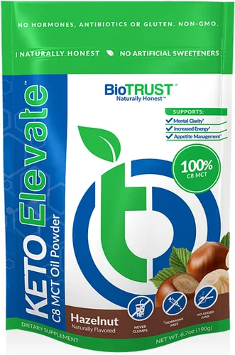 Miniatura 9 de BioTrust Keto Elevate - Aceite en polvo C8 MCT, crema cetogénica de café MCT, crema de café Keto - Energía limpia, enfoque mental y claridad - Polvo