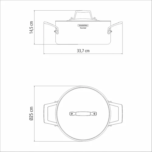 Miniatura 8 de Tramontina 62143/240 - Cacerola de dos asas, color grano, acero inoxidable, las tres capas, apta para lavavajillas, compatible con gas, fabricada
