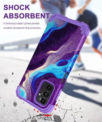 Miniatura 2 de Hocase Funda para Galaxy A13 5G, resistente a prueba de golpes, protección con parachoques de goma de silicona suave + plástico duro, funda