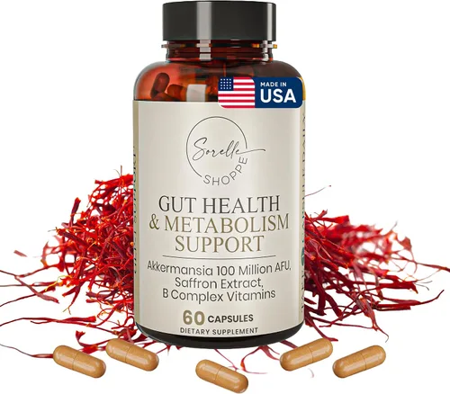 Akkermansia Muciniphila Probiotic + Azafrán + Complejo B | Salud intestinal central y bienestar diario | Apoyo al estado de ánimo y metabolismo |