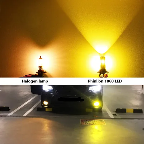 Miniatura 5 de PHINLION PSX24W 2504 - Bombillas LED amarillas antiniebla de 3800 lúmenes súper brillantes CSP 12276, reemplazo para lámparas antiniebla de coche