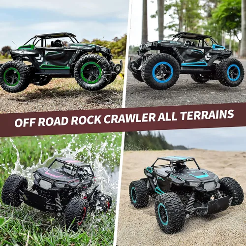 Miniatura 6 de BEZGAR TB142 - Coche de control remoto a escala 1:14, 12.4 mi/h 2WD todo terreno, vehículo eléctrico todoterreno con dos baterías recargables