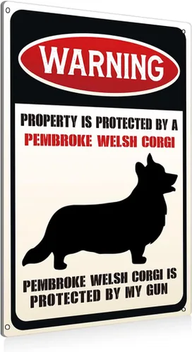 Miniatura 10 de BEASTZHENG Letreros de metal divertidos de advertencia de perro para decoración de pared, propiedad está protegida por un beagle está protegido por