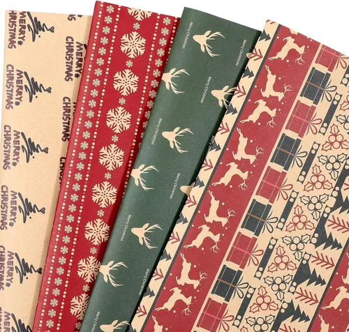 Miniatura 11 de Papel de regalo plegado negro, blanco y dorado, diseño mate, estrellas, rayas, ondulaciones, cuadros para cumpleaños, Navidad, graduaciones, bodas
