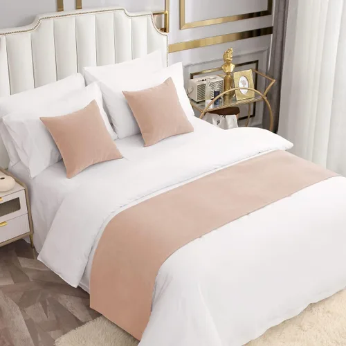 Miniatura 10 de AMBERIS 2 fundas de almohada (45×45cm) (sin relleno) Beige, estilo moderno 2 fundas de almohada (sin relleno) para decoración del hogar y hotel