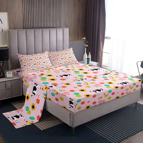 Miniatura 35 de Feelyou Juego de ropa de cama con alfabeto 3D, juego de sábanas coloridas del alfabeto inglés para niños y adultos, sábanas de dibujos animados