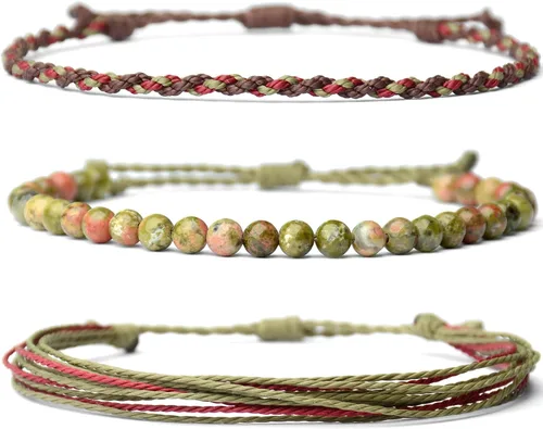 Miniatura 43 de Pulsera curativa hecha a mano con cuentas de piedra natural, regalo para hombres, pulsera de cuerda ajustable