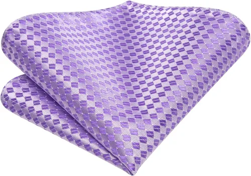 Miniatura 207 de Hi-Tie Corbatas de seda para hombre, diseño de cachemira a rayas, con bolsillo, gemelos cuadrados, conjunto formal de negocios